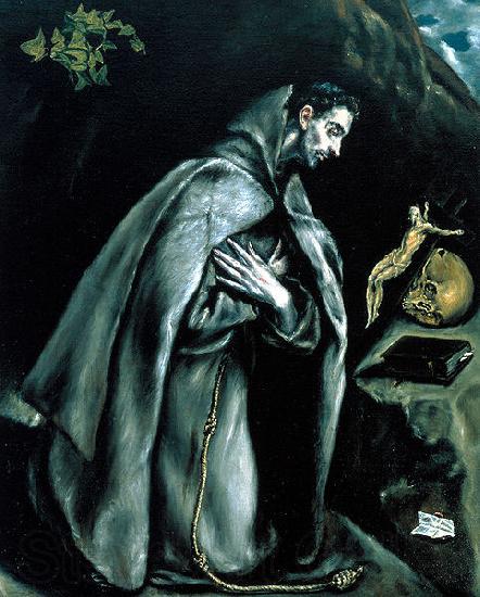 El Greco St Francis in Prayer before the Crucifix or Saint Francis Kneeling in Meditation Spain oil painting art